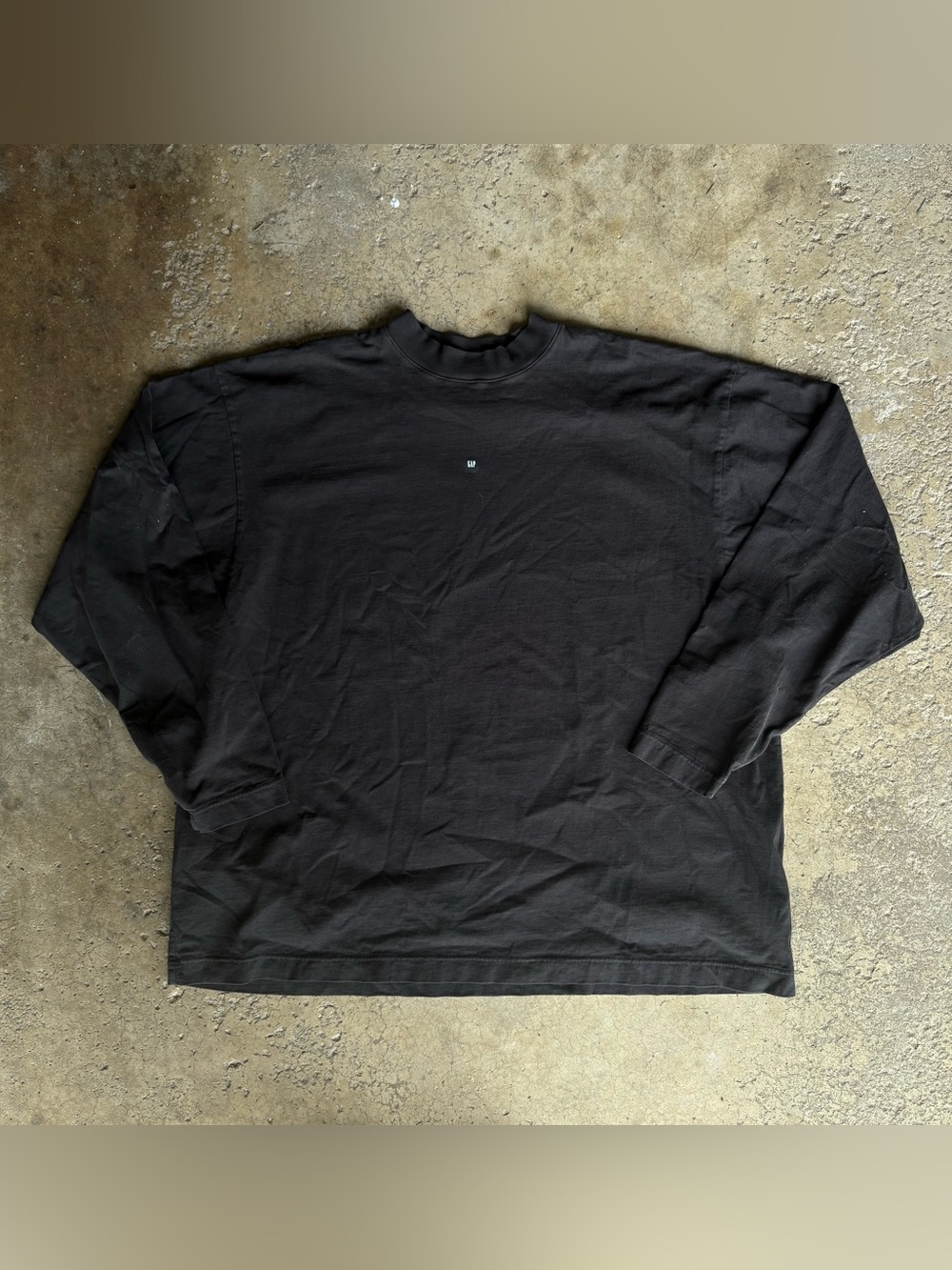 Yeezy Gap Engineered x Balenciaga Logo Long Sleeve T Shirt Black Size Large USA